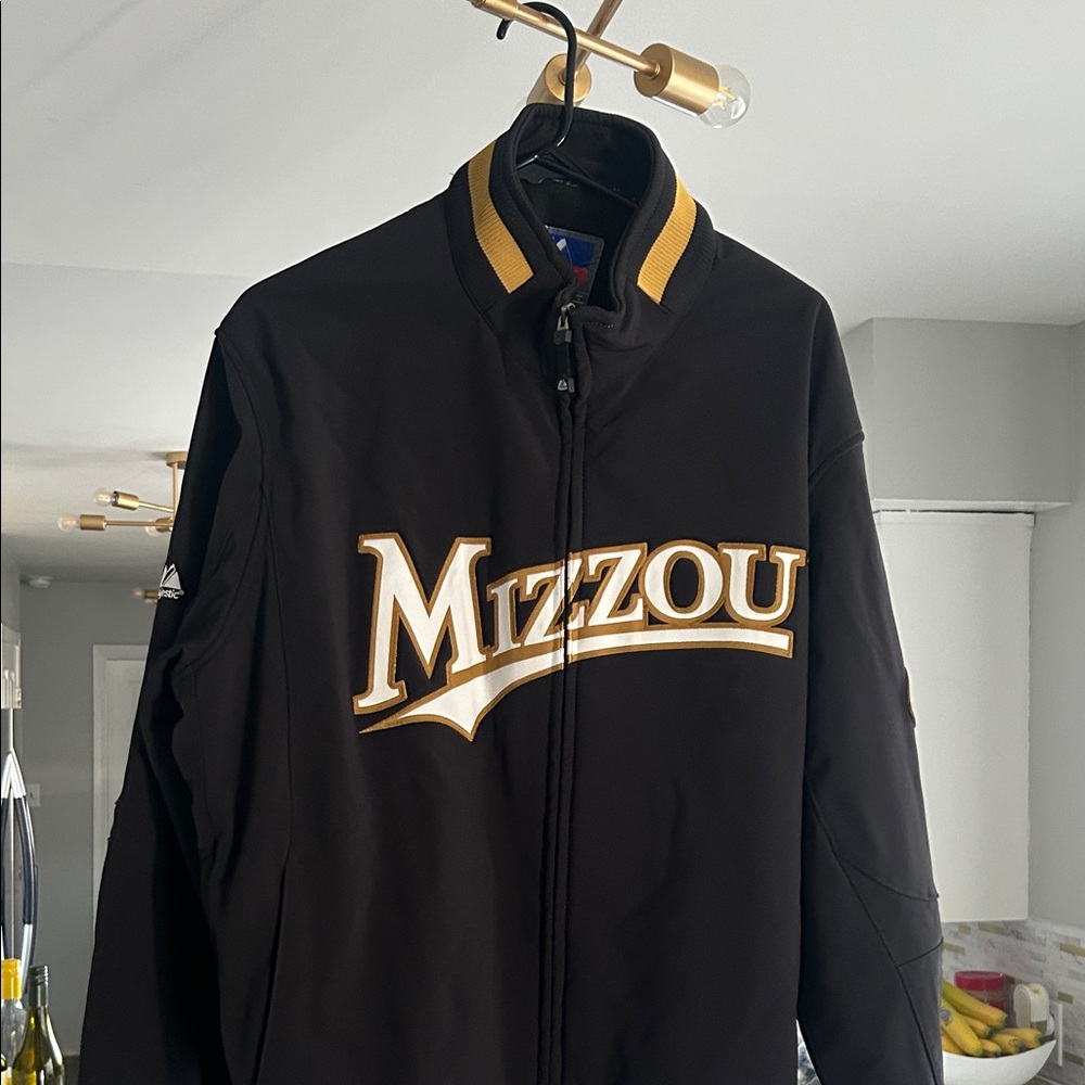 Majestic Black and Gold Mizzou Bomber Jacket
